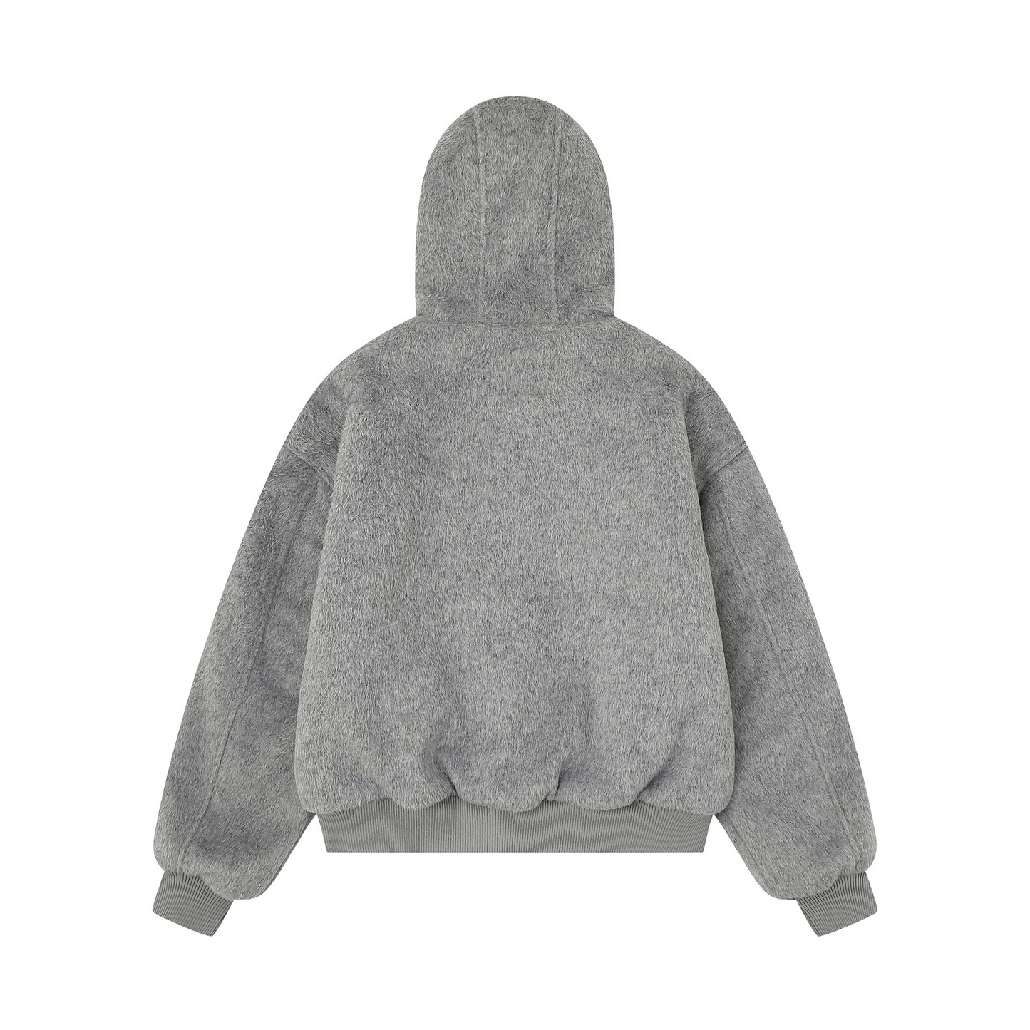 リボンデザインフェイクファーフードジャケット/2color/cm0002