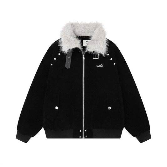 ベルトデザインアクセサリーロゴジャケットcm0012