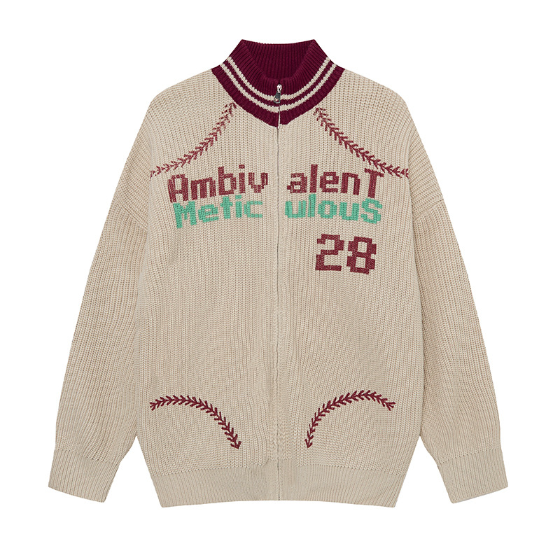 カラーロゴタートルネックニットジャケット/2color/cm0083