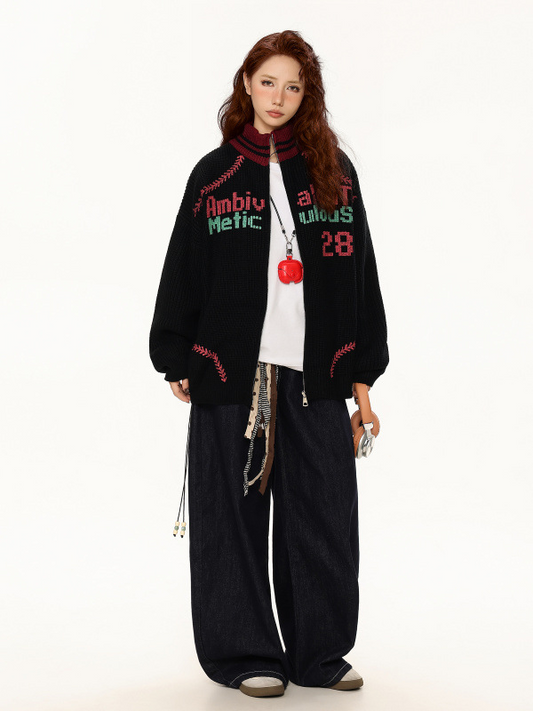 カラーロゴタートルネックニットジャケット/2color/cm0083