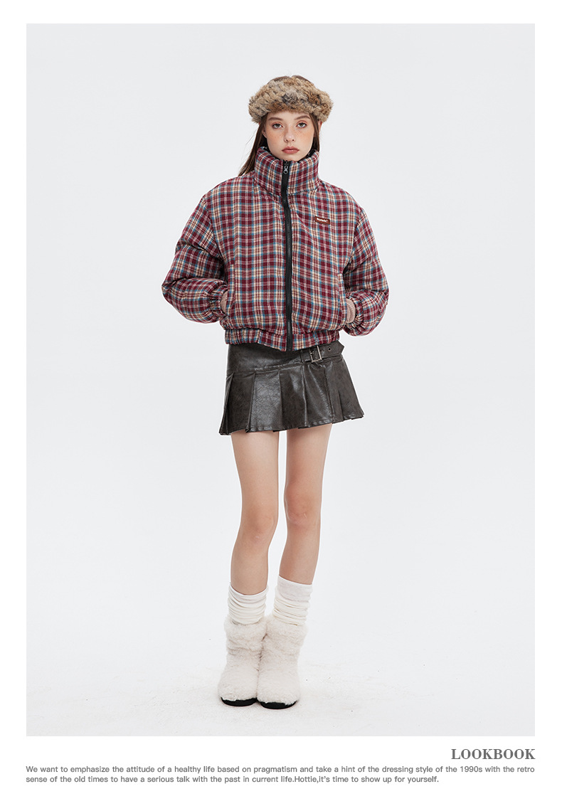 リバーシブルチェックパファージャケット cm0019