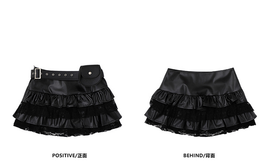 レースディテールデザインミニスカート/cm0139