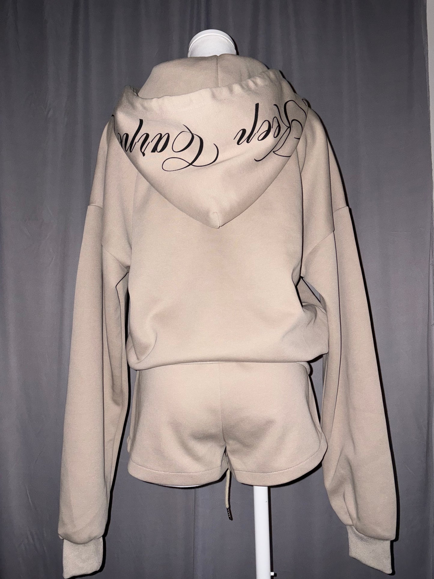 レタープリントセットアップ/ジップアップフーディー+ショートパンツcm0236