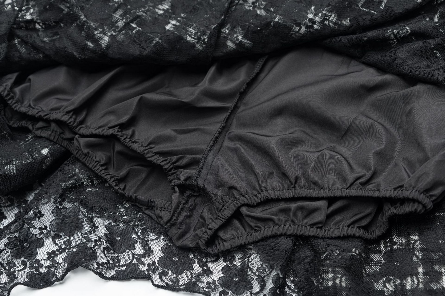 チェック柄スターアクセ付きレースディテールミニスカート/cm0041