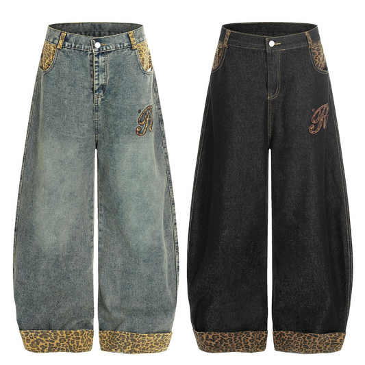 レオパードディテールワンポイントロゴパンツ/2color/cm0141