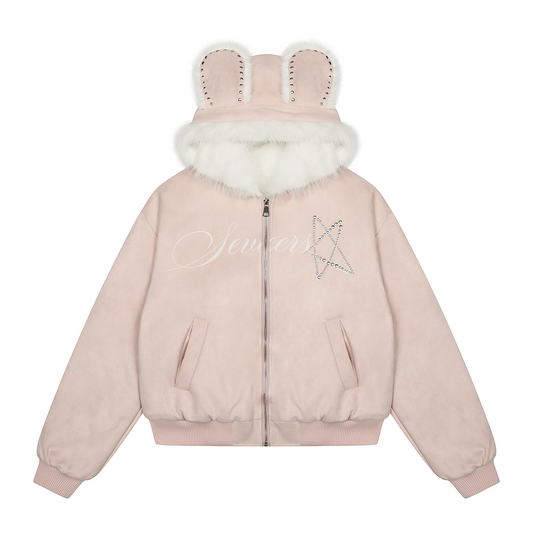 耳付きファーフードパッド入りジャケット/cm0068