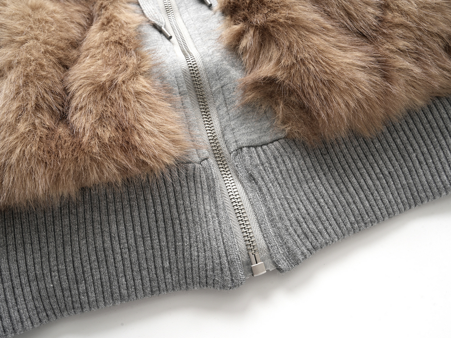 ファー切り替えスウェットパーカー/2color/cm0023