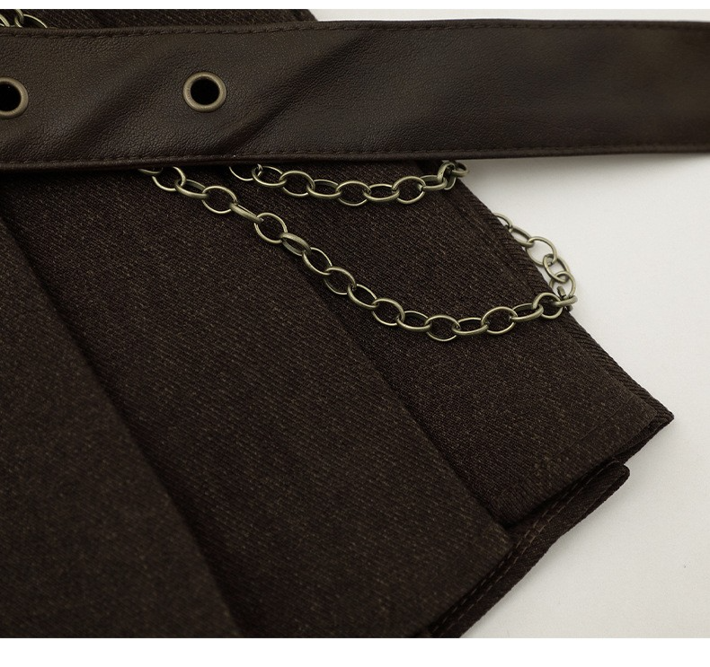 ベルトデザインプリーツスカート/2color/cm0140