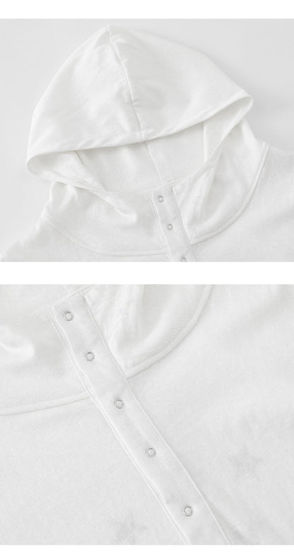 フード付きバックプリントスリムスウェットシャツ/2color/cm0040