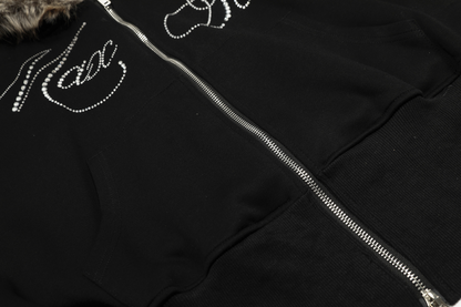 ファー付きフードジップアップパーカー/cm0035