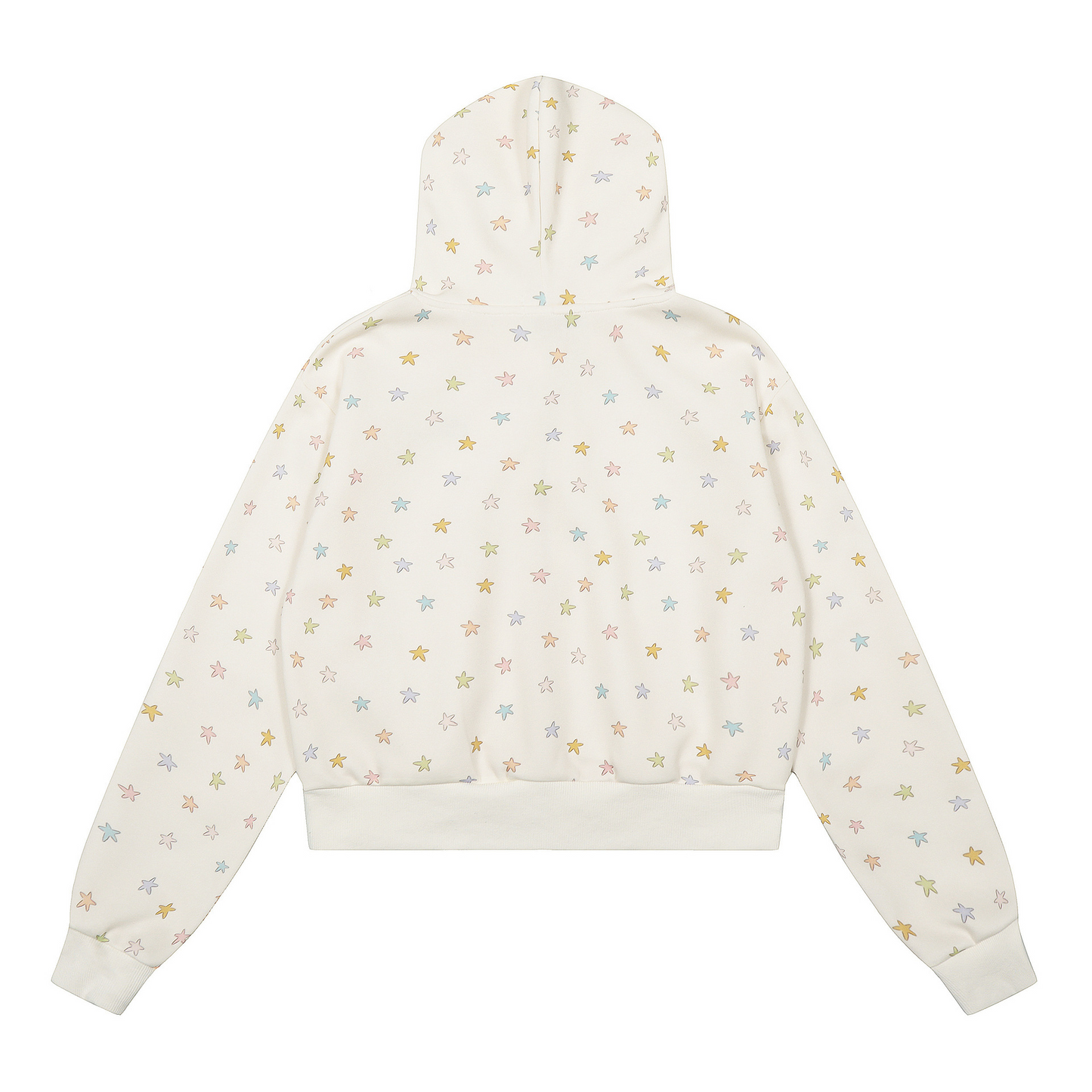 レース縁フードスタープリントジップアップパーカー/cm0050