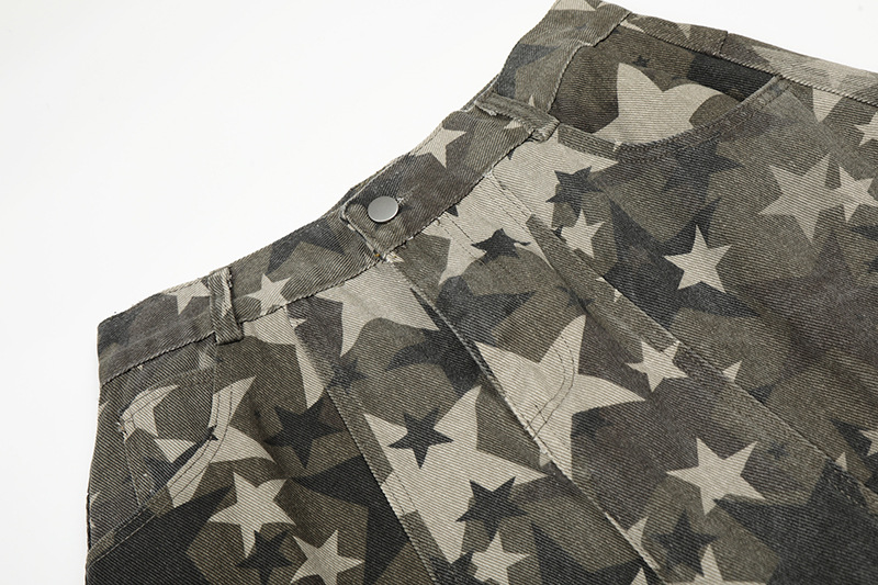 スターカモフラージュ柄ワイドレッグパンツ/cm0150