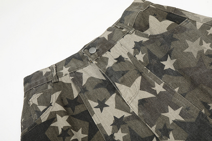スターカモフラージュ柄ワイドレッグパンツ/cm0150