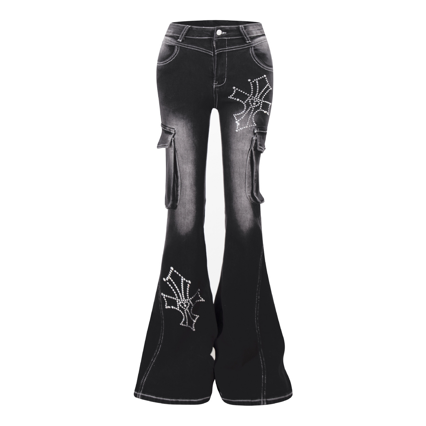 クロスデザインウォッシュドデニムパンツ/cm0093