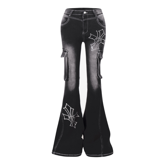 クロスデザインウォッシュドデニムパンツ/cm0093