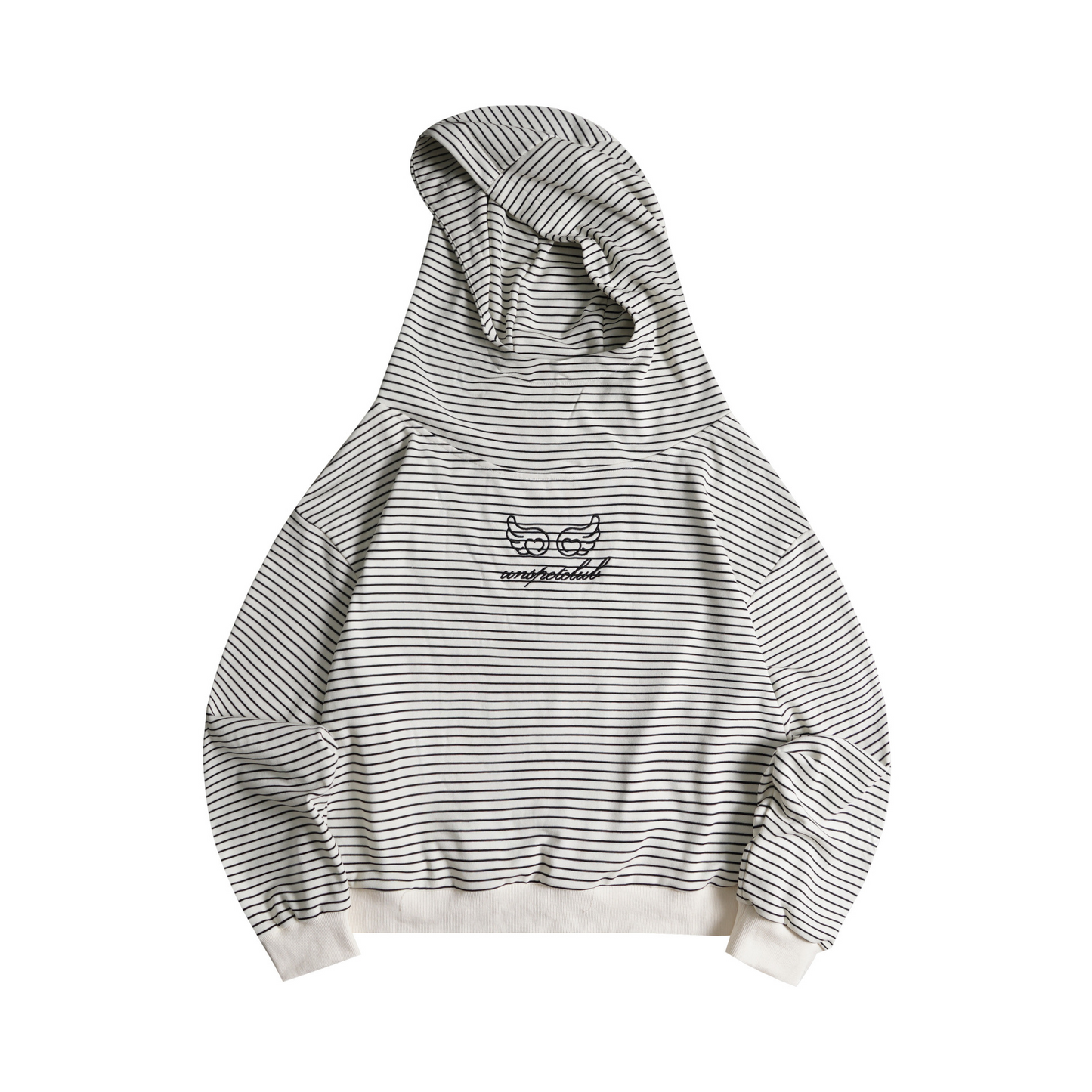 ワンポイントロゴストライプ/ルーズフーディーパーカー/2color/cm0135