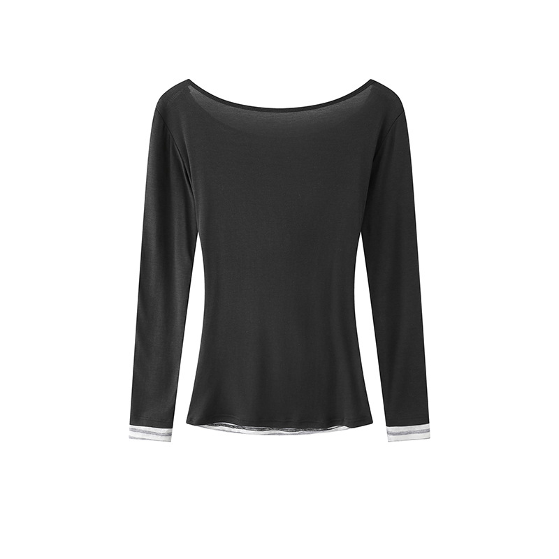 2color/フェイクレイヤードボーダートップス/cm0240