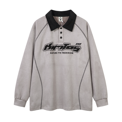 ヴィンテージバイカラー/ステッチデティールポロトップス/2color/cm0061