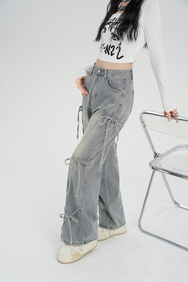 バレエコアリボンデザインデニムパンツ/cm0119