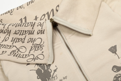 ジップアッププリントスウェット/2color/cm0089