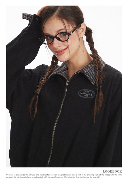 リバーシブル/コントラスト チェック柄 ヴィンテージジャケット/2color/cm0060