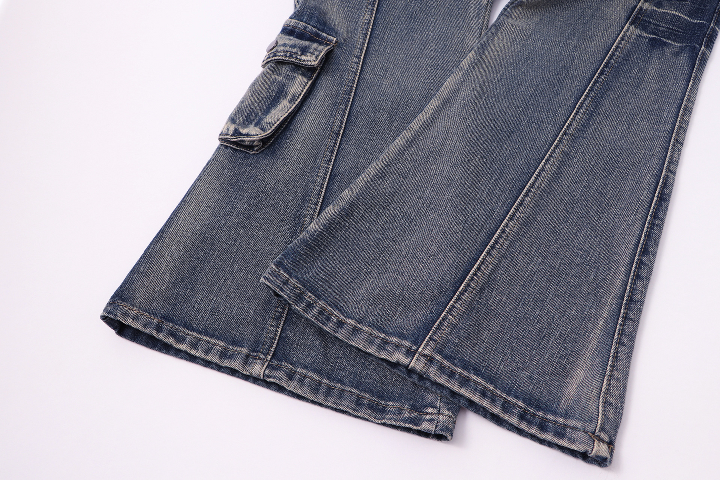 ベルトデザインカーゴデニムパンツ/2color/cm0090