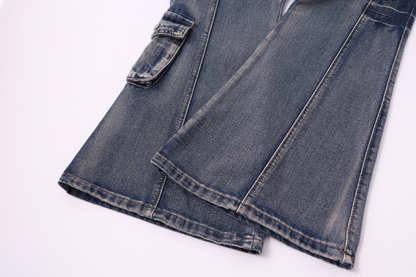 ベルトデザインカーゴデニムパンツ/2color/cm0090