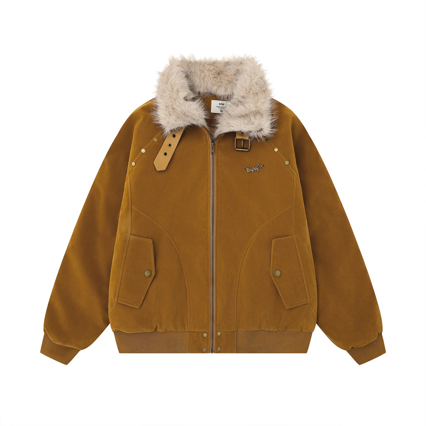 ベルトデザインアクセサリーロゴジャケットcm0012