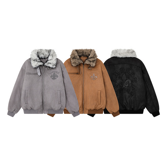 スエード調ファー付きジャケット/3color/cm0018