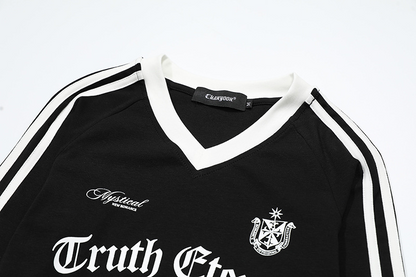 スポーティーナンバープリント長袖Tシャツ/2color/cm0101