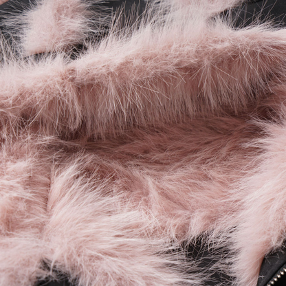 ファーフードファー耳付きジップアップジャケット/2color/cm0125