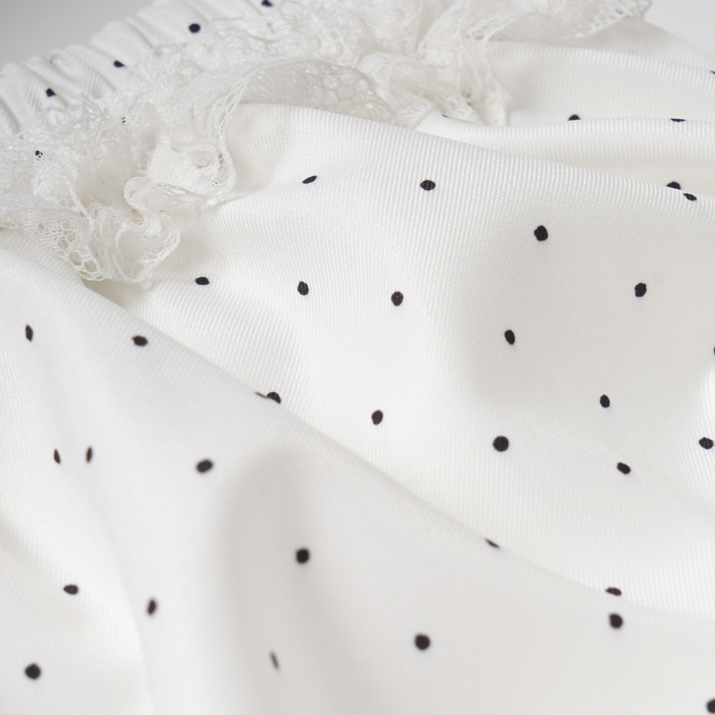 リボンデザインバブルヘム水玉ミニスカート/2color/cm0105