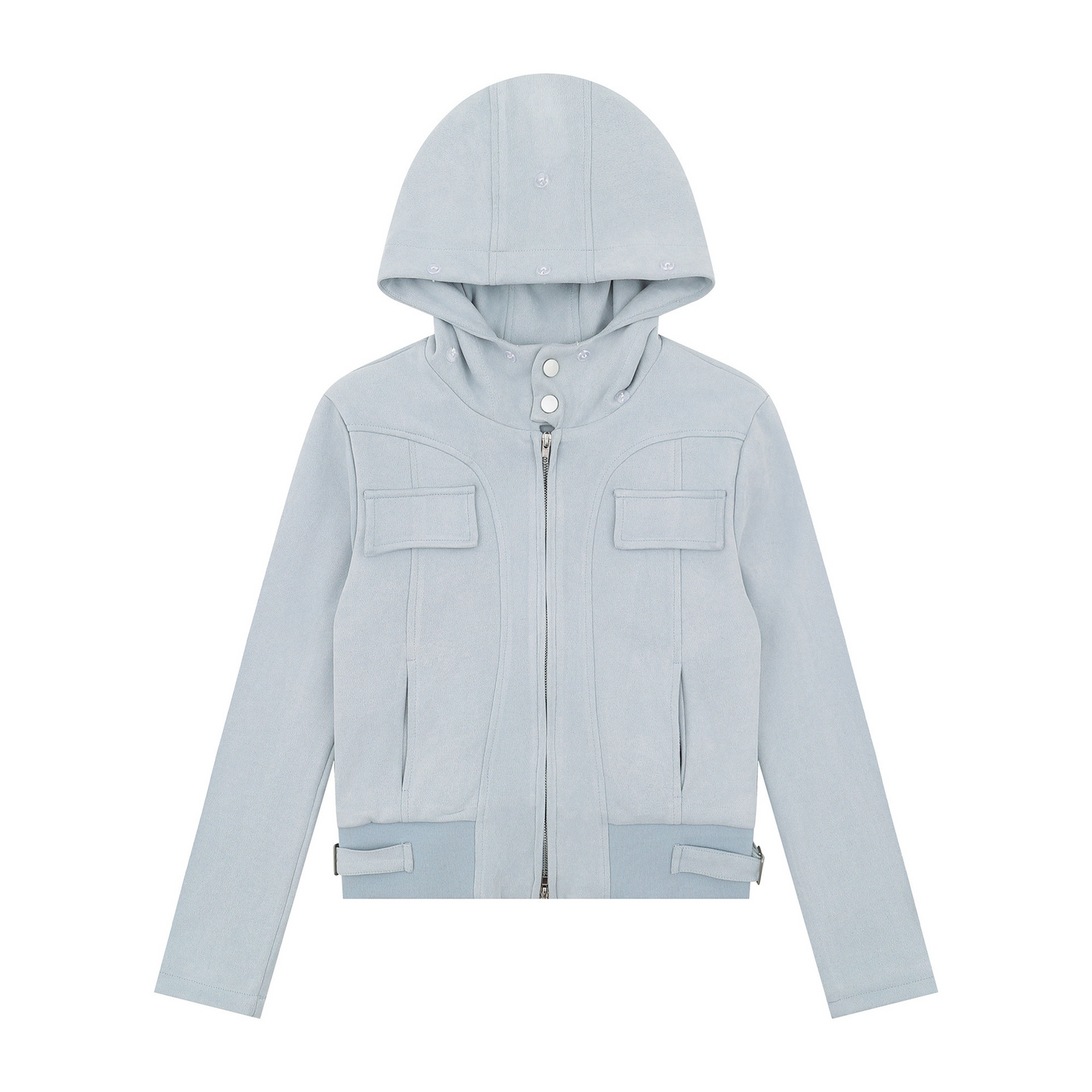 取り外しファー付きポケットデザインジップアップジャケット/2color/cm0043