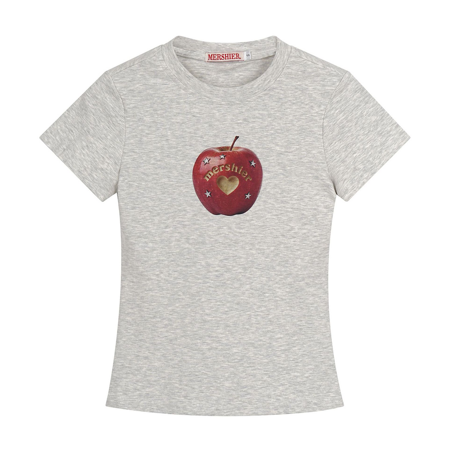 2color/ハートデザインアップルプリントTシャツ/cm0221