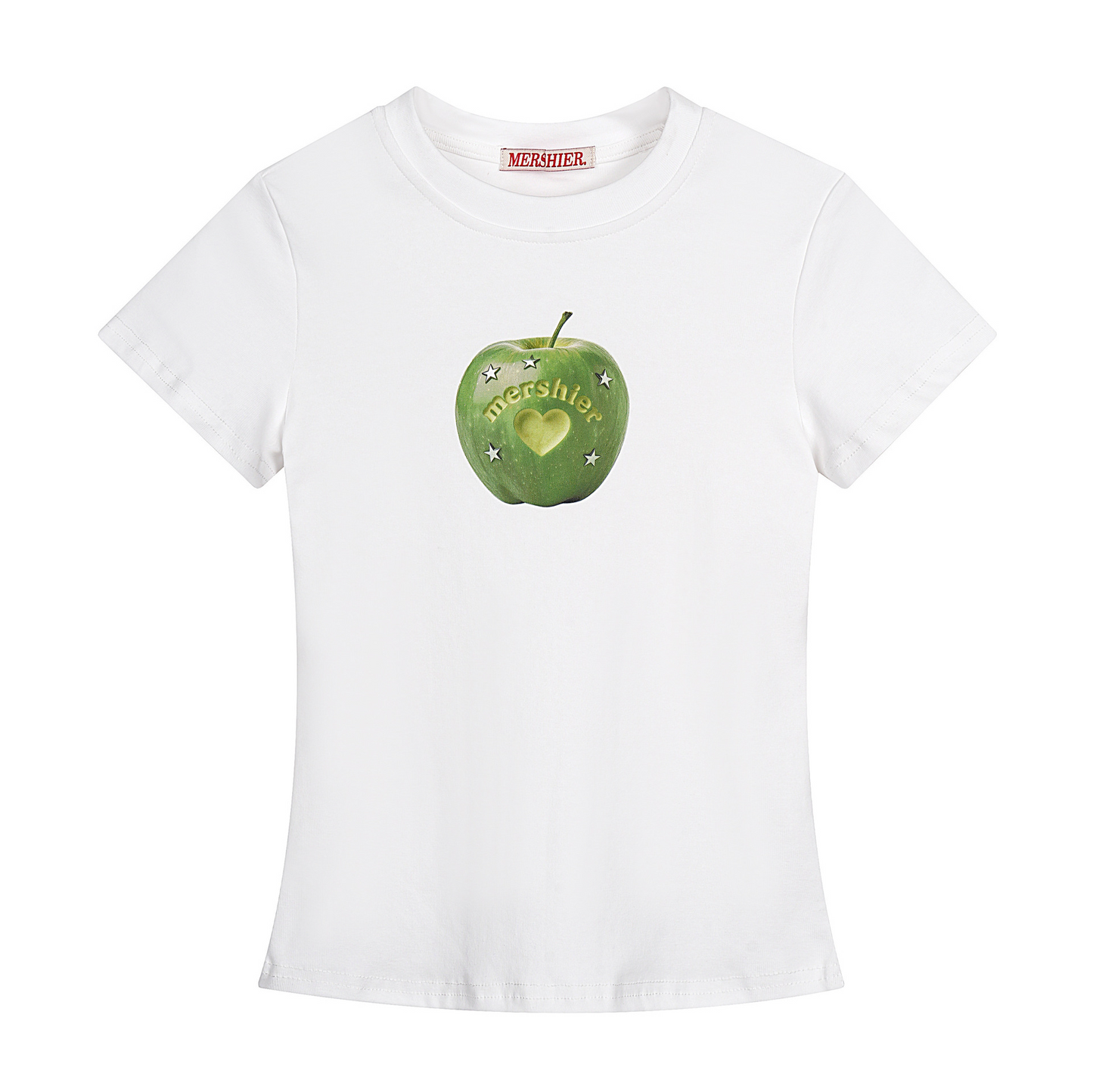 2color/ハートデザインアップルプリントTシャツ/cm0221