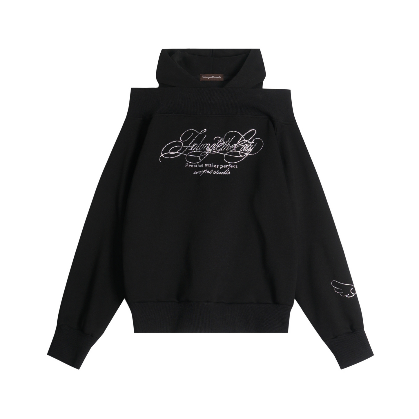 リブデザインビジューロゴパーカー/2color/cm0062