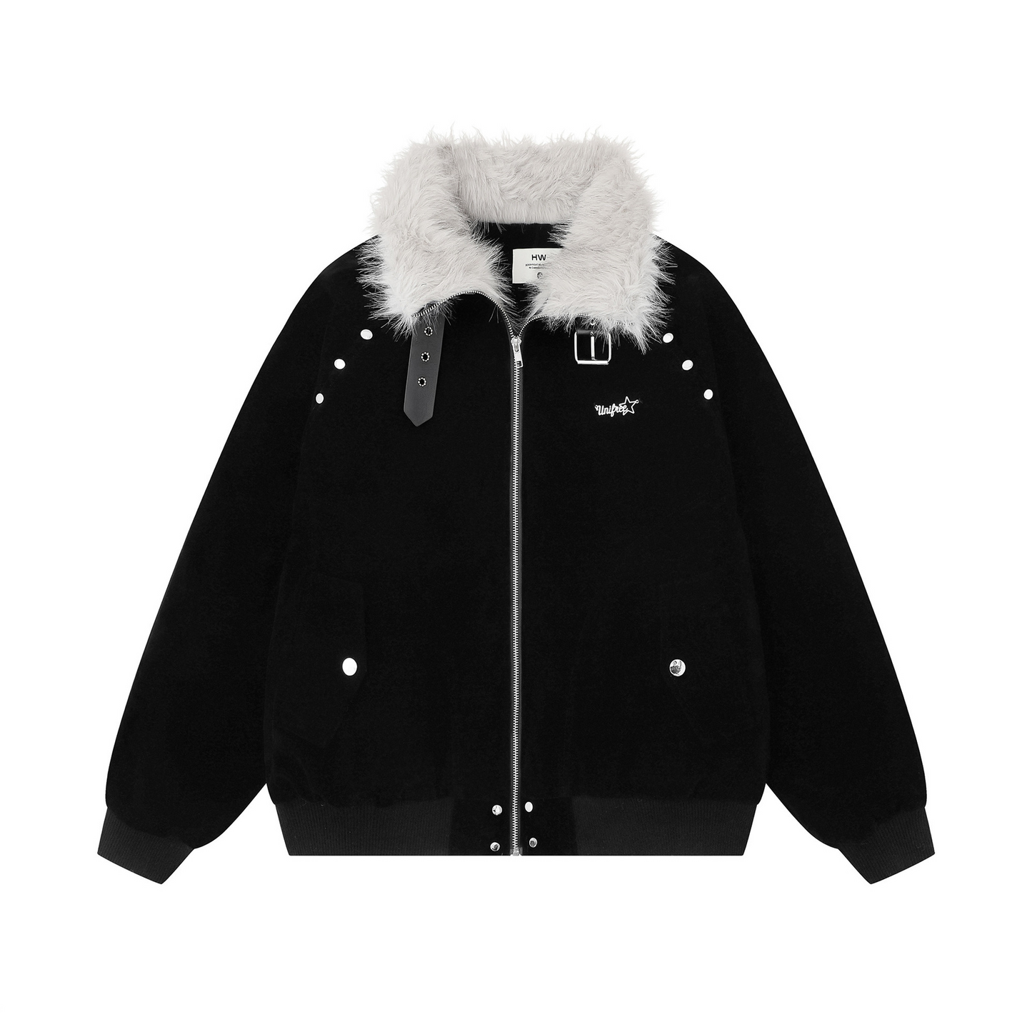 ベルトデザインアクセサリーロゴジャケットcm0012