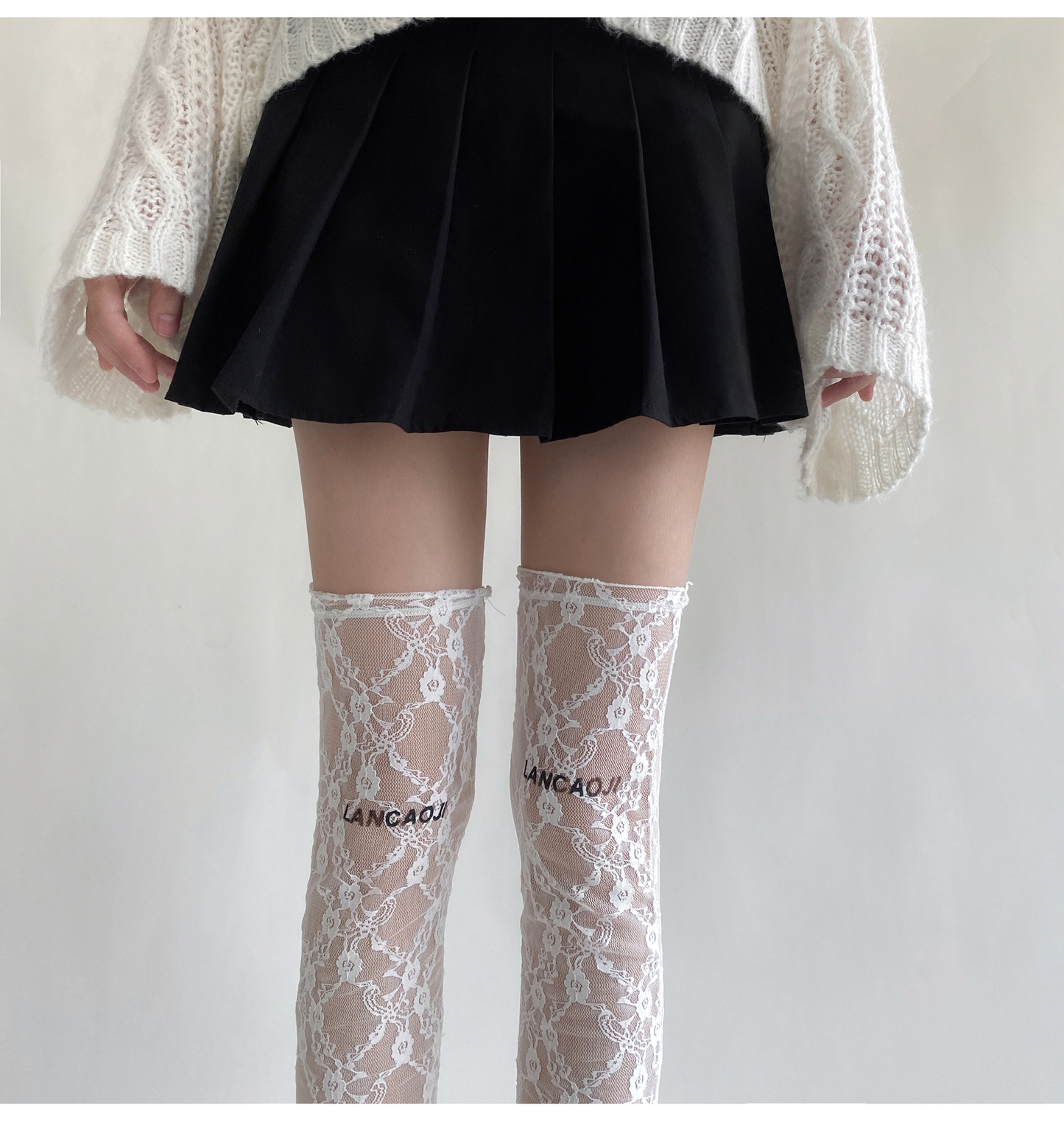 2color/シースルーレースソックス/cm0215