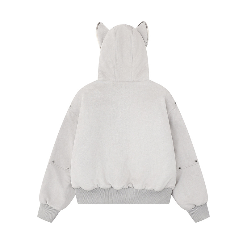 耳付きフードクロスデザインジャケット cm0015