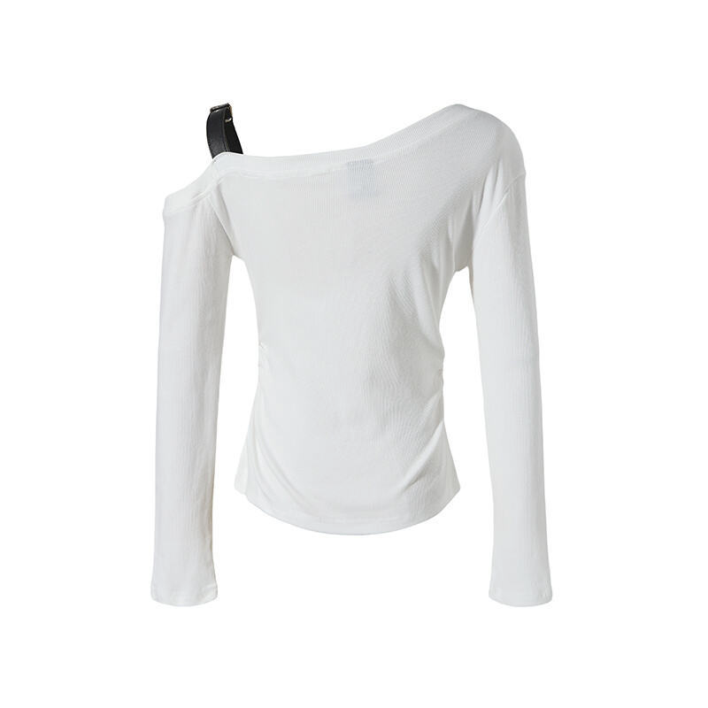 オフショルダーベルトデザイントップス/2color/cm0157