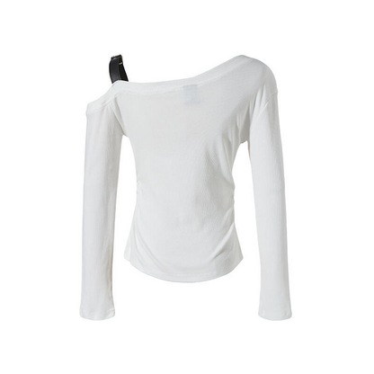 オフショルダーベルトデザイントップス/2color/cm0157