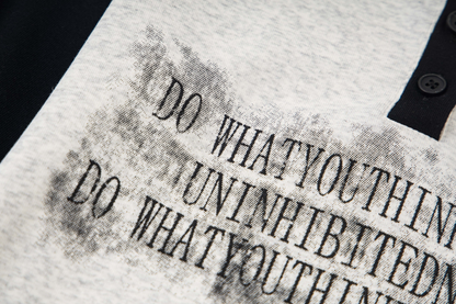 バイカラーフロントボタンプリントトップス/2color/cm0155