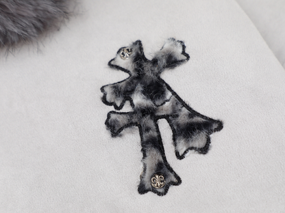 クロスデザインフェイクファーフードジャケットcm0004