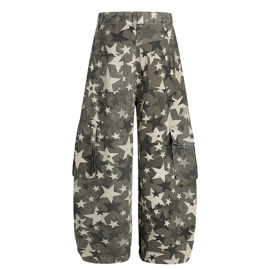 スターカモフラージュ柄ワイドレッグパンツ/cm0150