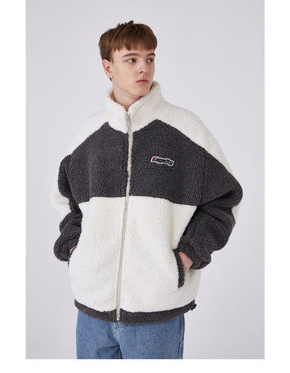 バイカラーワンポイントロゴボアジャケット/2color/cm0122