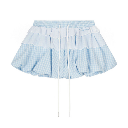 シースルーディテールバブルヘムミニスカート/2color/cm0108