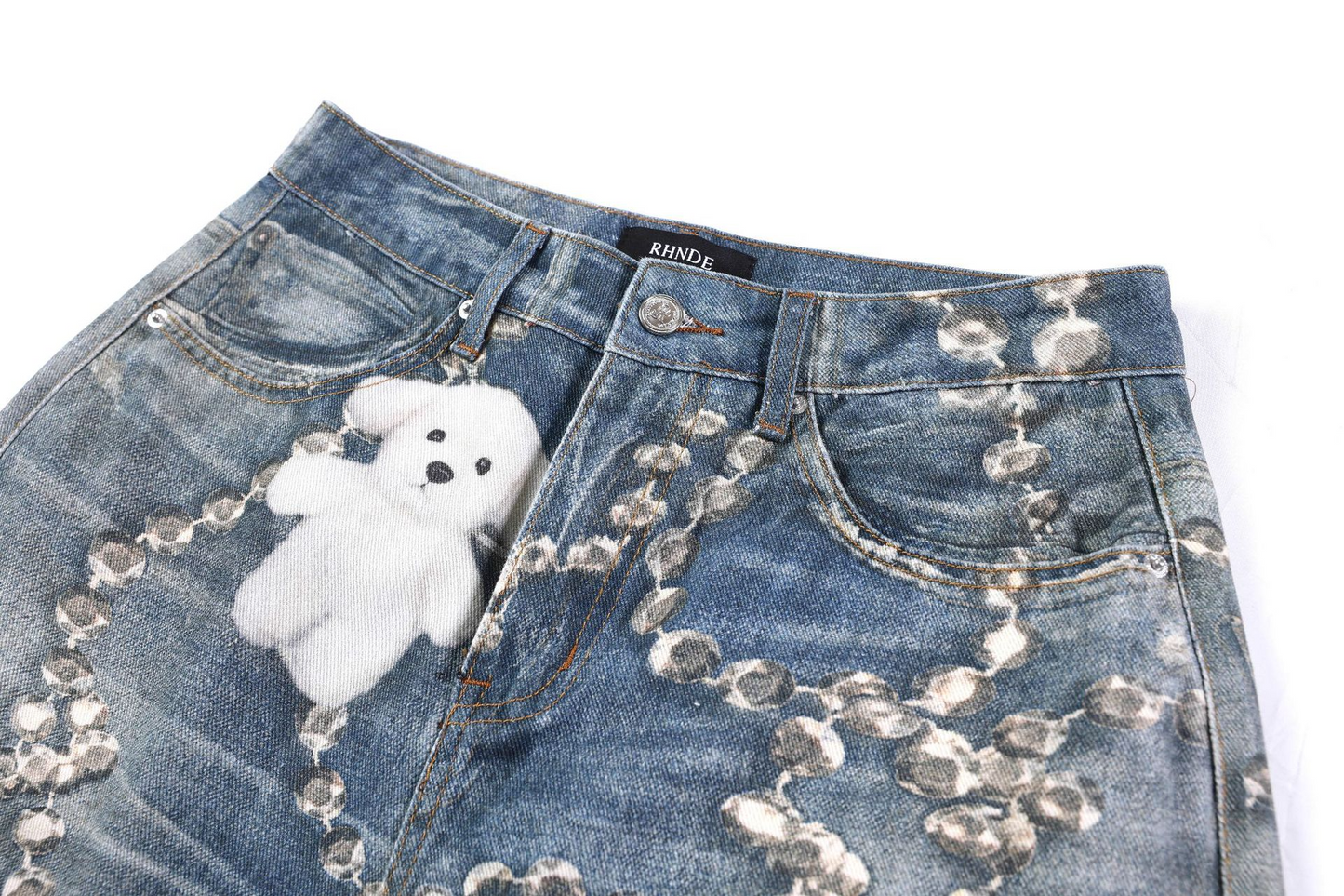 アクセサリープリントデニムパンツ/cm0248