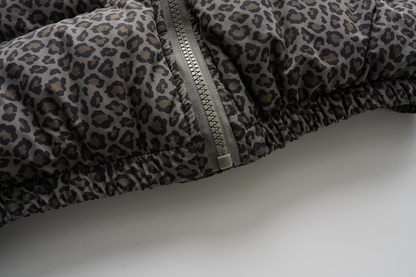 レオパードプリントパターンルーズパファージャケットcm0136