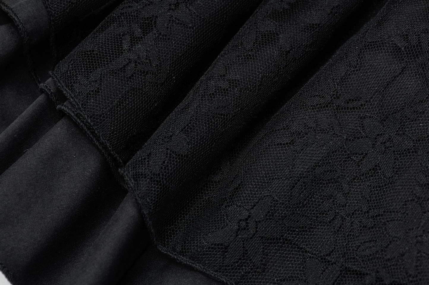 レースディテールクロスデザインリボンミニスカート/cm0107