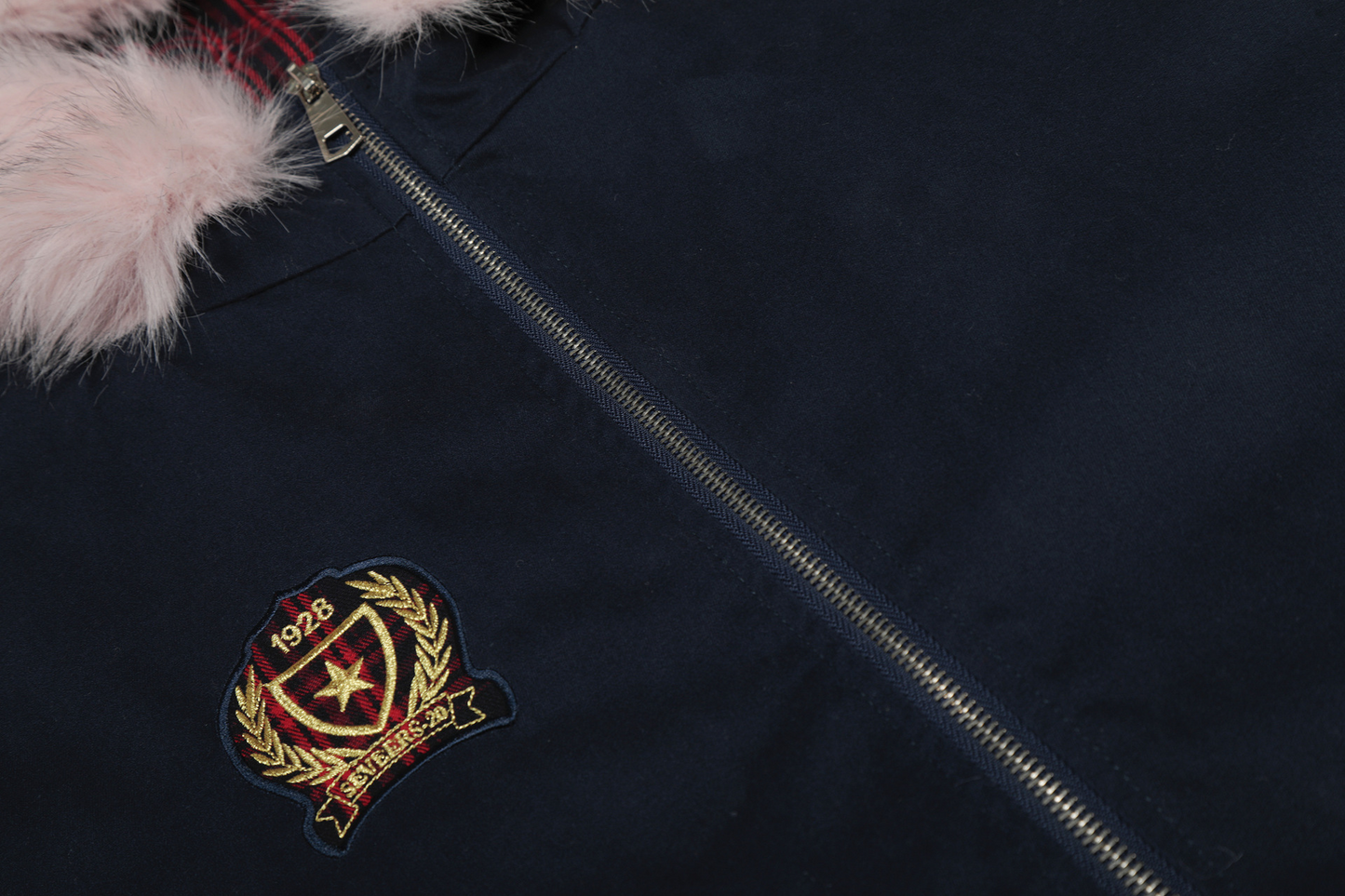 フェイクファーフードワンポイントロゴジャケット cm0020